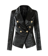 Load image into Gallery viewer, Noir Croc Embossed Blazer