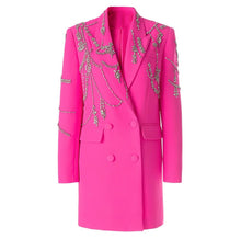 Load image into Gallery viewer, Pink Dynasty Embellished Blazer Dress